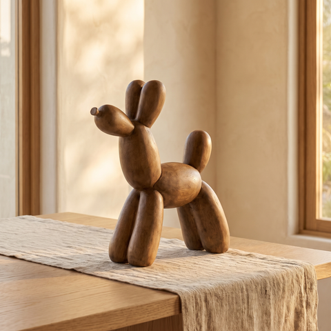 Perro Koons Gigante Peninsula — en ambiente decorado · Soléa