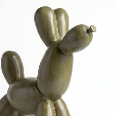 Perro Koons Gigante Verde Pechon — detalle