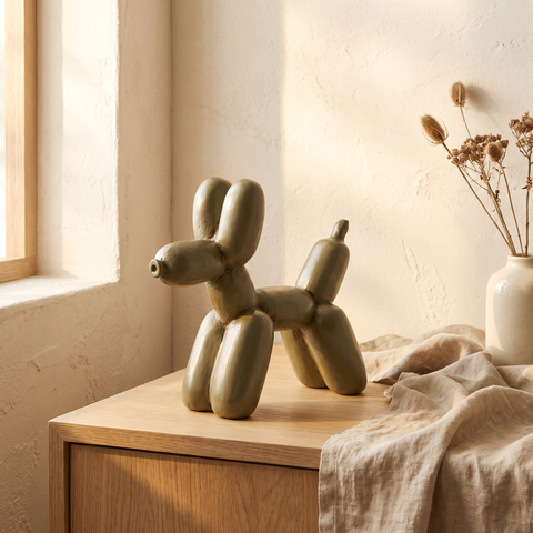 Perro Koons Grande Verde Pechon — en ambiente decorado · Soléa